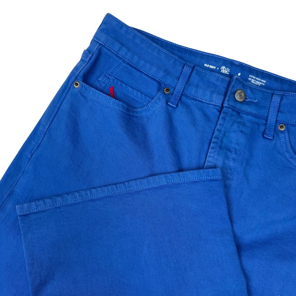 Old Navy The Devil Wears Prada Wide Leg Jeans Womens 6 Tall Cornblue Y2K Sample